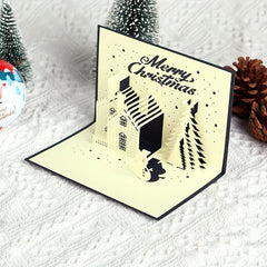 3D Christmas Greeting Card Hollow Blessing Card