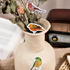 46pcs Boxed Sticker Bird Retro Animal Handbook Decorative Scrapbook Label