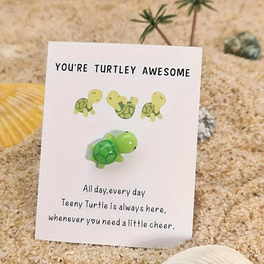You Are Turtley Awesome Mini Turtle Hug Resin Fuel Card