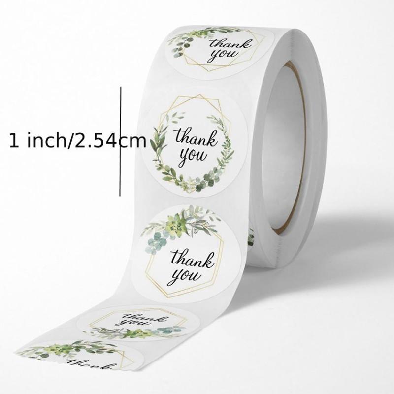 500 Floral Thank You Stickers for Birthdays & Weddings