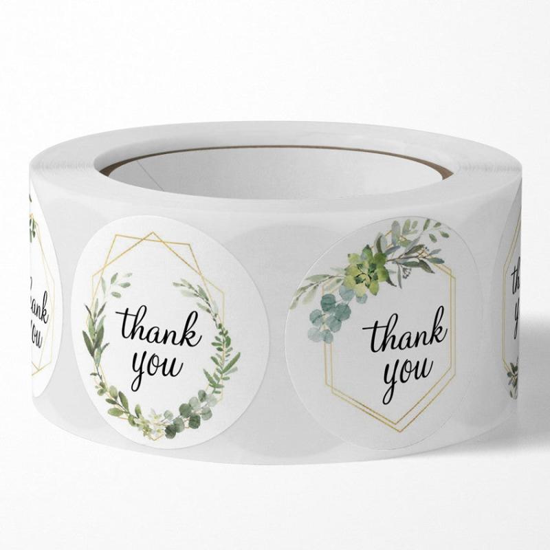 500 Floral Thank You Stickers for Birthdays & Weddings