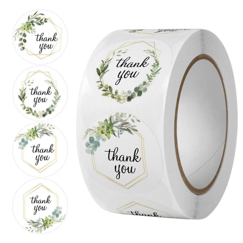 500 Floral Thank You Stickers for Birthdays & Weddings