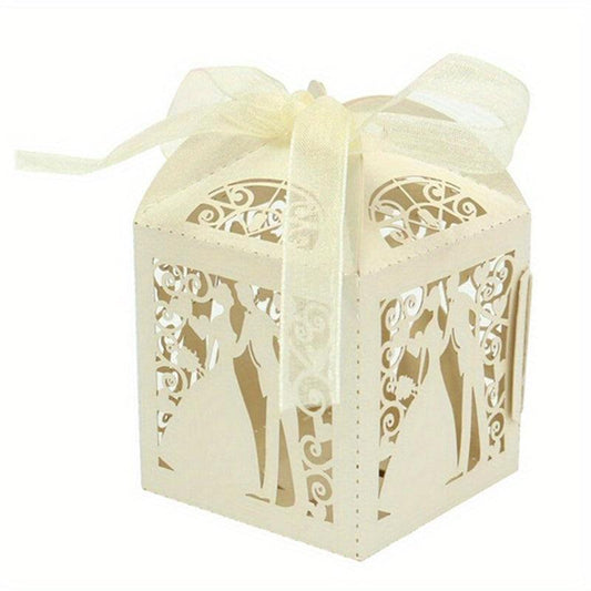 25pcs Bride & Groom Candy Box Chocolates Wedding Party Decorations Supplies
