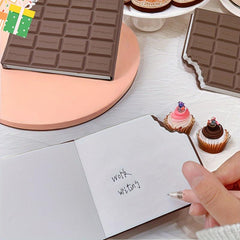 Mini Chocolate Notebook Portable Notepad Stationery Fun Gift Back To School
