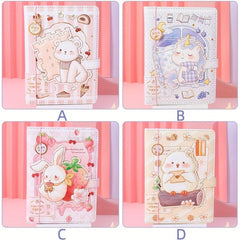1pc A6 Magnetic Buckle Notebook Waterproof PU Cover Diary Book School Supplies