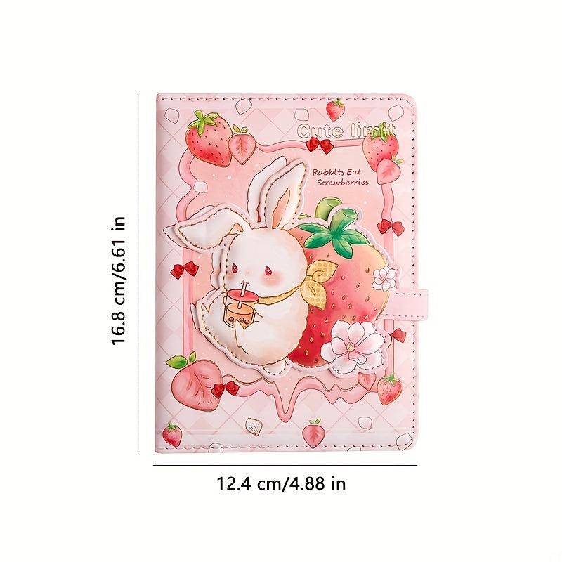 1pc A6 Magnetic Buckle Notebook Waterproof PU Cover Diary Book School Supplies