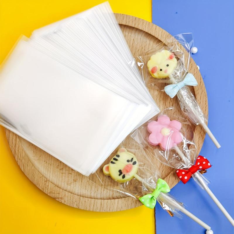 100pcs Transparent Lollipop Bag Candy Chocolate Snack Opp Bag