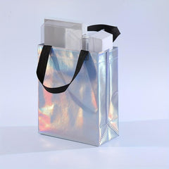 20pcs Rainbow Polka Dot Snowflake Rhombus Gift Bags Holographic Reusable Bags