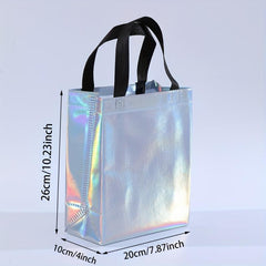 20pcs Rainbow Polka Dot Snowflake Rhombus Gift Bags Holographic Reusable Bags