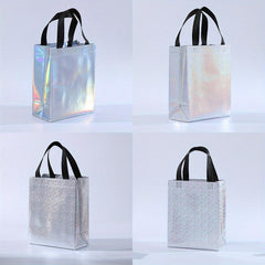 20pcs Rainbow Polka Dot Snowflake Rhombus Gift Bags Holographic Reusable Bags