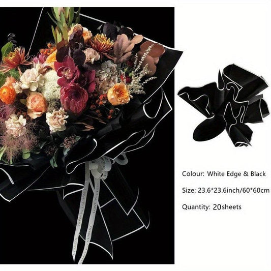 20 Sheets Flower Wrapping Paper Waterproof Bouquet Supplies 58.42 x 58.42 cm
