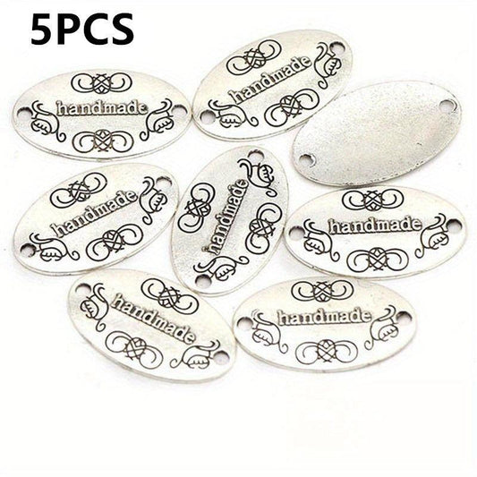 Vintage Alloy Labels 20pcs for Clothes Hats Bags 31mm Metal Tags