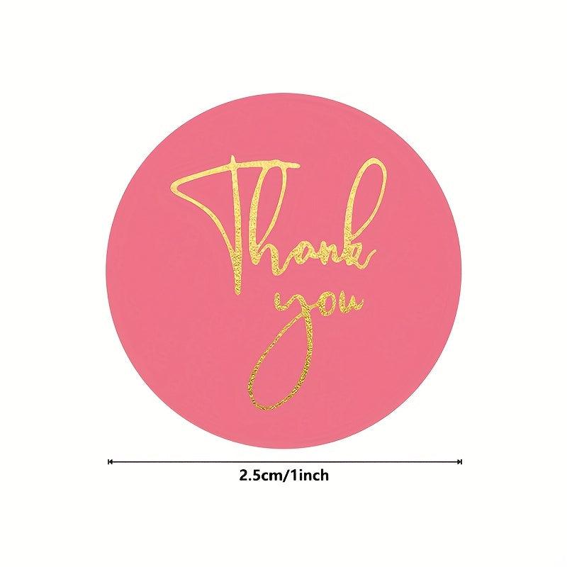 500pcs Thank You Bronzing Self-adhesive Sticker Label