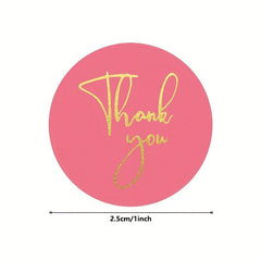 500pcs Thank You Bronzing Self-adhesive Sticker Label