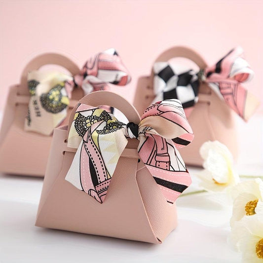 Leather Gift Bags Wedding Favour Bag Mini Handbag With Ribbon Candy Box