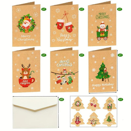 13pcs Christmas Greeting Cards Holiday Gift Cards Message Cards