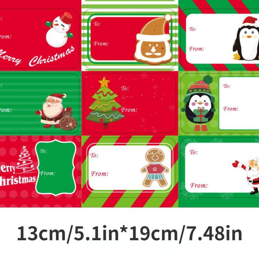 8 Sheets Christmas Santa Claus Self Adhesive Tags. Holiday Gift Decor