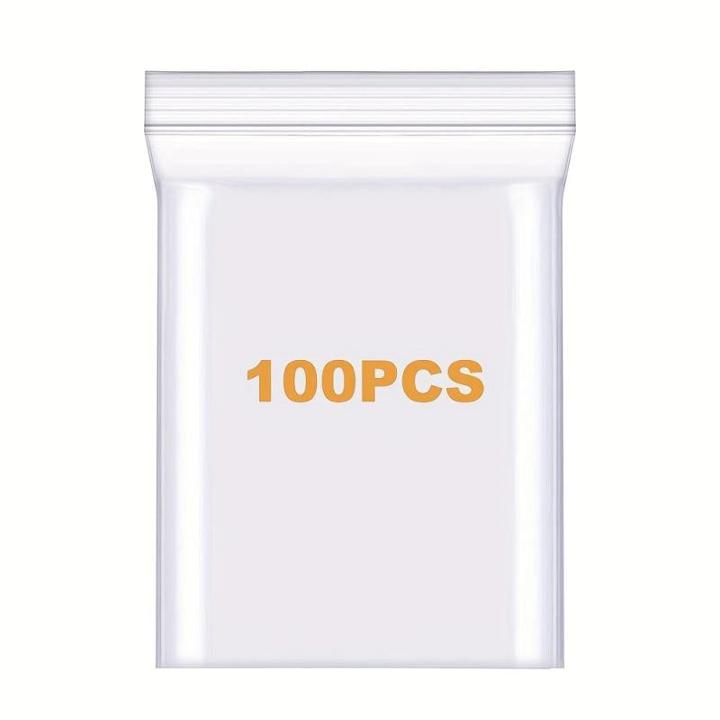 100 Clear 4 Mil Resealable Zip Lock Poly Bags Heavy Duty Zipper Baggies