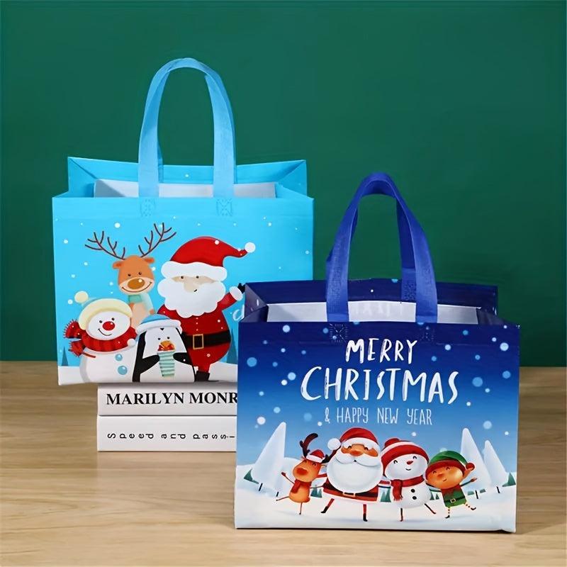 4pcs Christmas Gift Bag Cartoon Non Woven Large Capacity Decorations