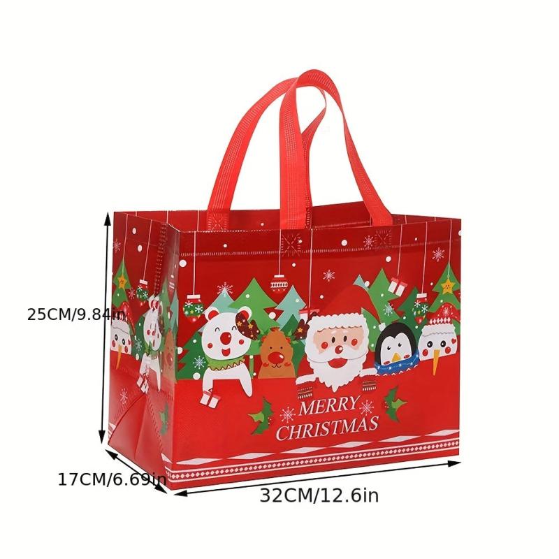 4pcs Christmas Gift Bag Cartoon Non Woven Large Capacity Decorations