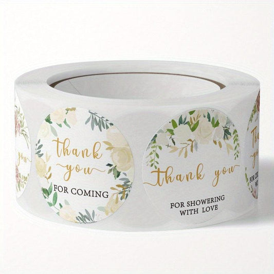 500pcs Rose Copper Plate Sticker Thank You Label Wedding Envelope Seal Sticker