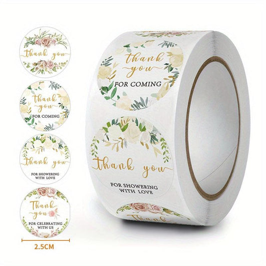 500pcs Rose Copper Plate Sticker Thank You Label Wedding Envelope Seal Sticker