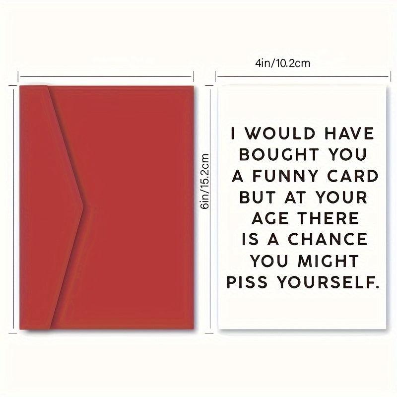 Funny Birthday Card For Friends - 50, 60, 80 Year Old Men - Humorous Card