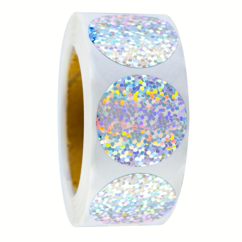 500pcs 2.54cm Holographic Metallic Glitter Foil Stickers