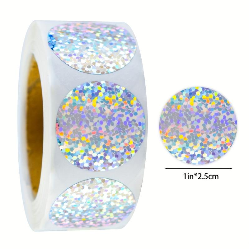 500pcs 2.54cm Holographic Metallic Glitter Foil Stickers