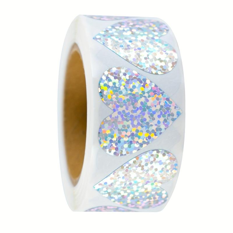500pcs 2.54cm Holographic Metallic Glitter Foil Stickers