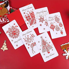 2 Packs Christmas Greeting Cards Red Hollow Greeting Card With Envelope