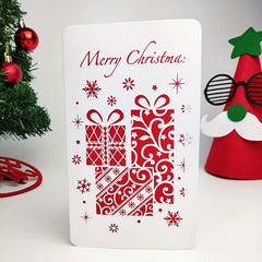 2 Packs Christmas Greeting Cards Red Hollow Greeting Card With Envelope