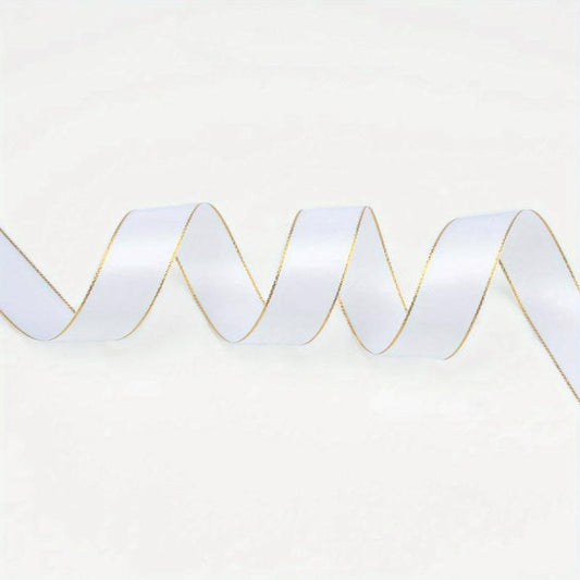 9m Polyester Double-sided Golden Edge Ribbon Flowers Cake Party Decoration