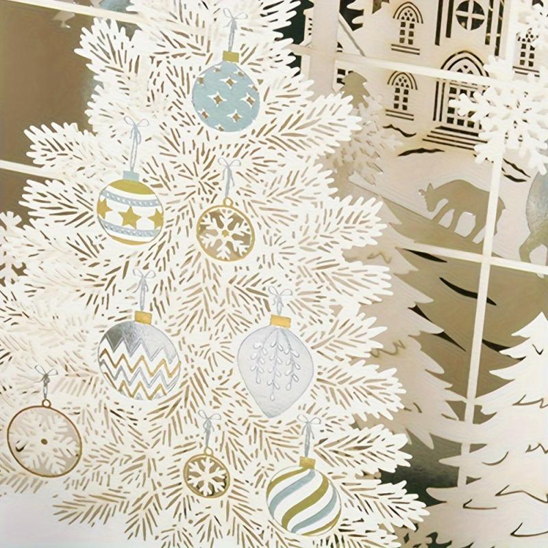 3D Christmas Laser Greeting Card - Blessing Ornament Navidad Decor