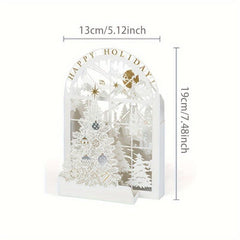 3D Christmas Laser Greeting Card - Blessing Ornament Navidad Decor