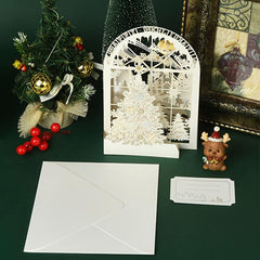 3D Christmas Laser Greeting Card - Blessing Ornament Navidad Decor