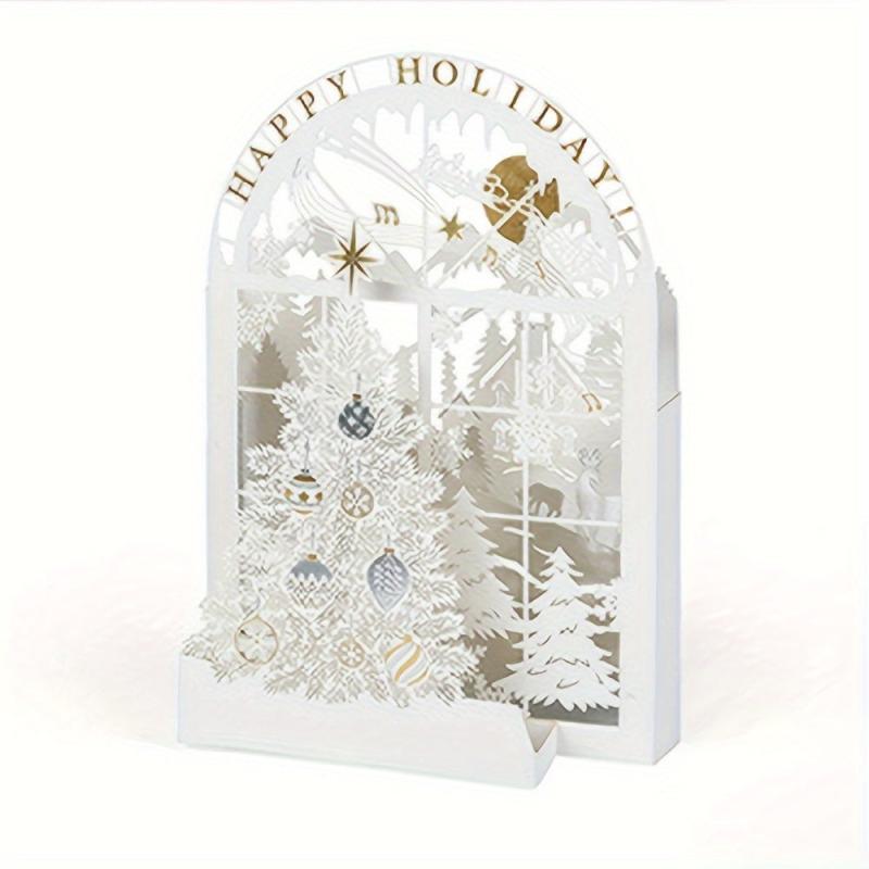 3D Christmas Laser Greeting Card - Blessing Ornament Navidad Decor