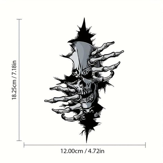 Ultra Realistic Skull Car Sticker for Halloween & Glass Horror Decor