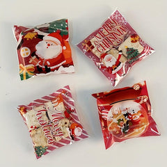 100pcs Christmas Baking Packaging Biscuit Bag Mooncake Biscuit Bag
