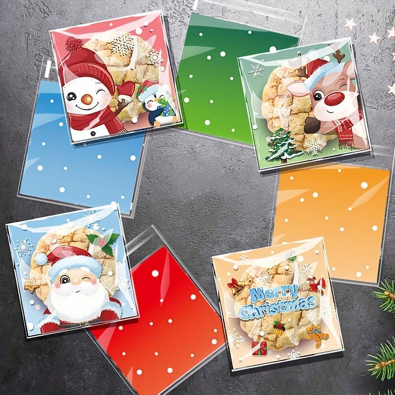 100pcs Christmas Baking Packaging Biscuit Bag Mooncake Biscuit Bag