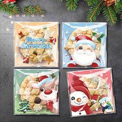 100pcs Christmas Baking Packaging Biscuit Bag Mooncake Biscuit Bag