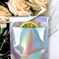 100pcs Laser Self-Adhesive Express Bag Jewelry Cosmetic Packaging Bag