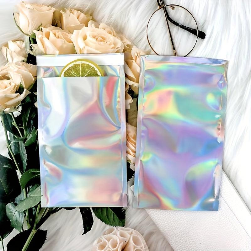 100pcs Laser Self-Adhesive Express Bag Jewelry Cosmetic Packaging Bag