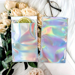 100pcs Laser Self-Adhesive Express Bag Jewelry Cosmetic Packaging Bag