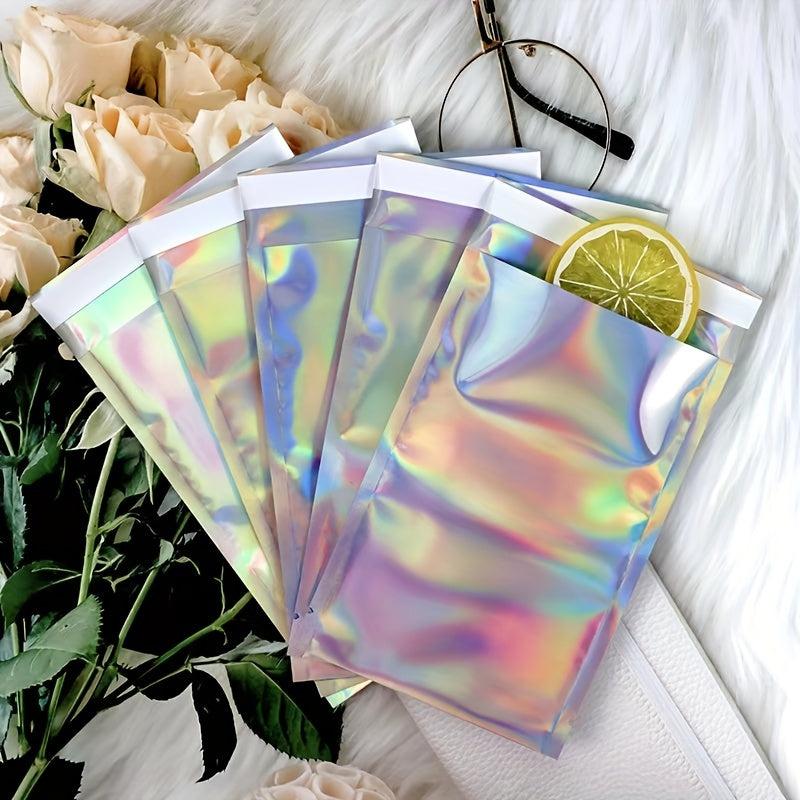 100pcs Laser Self-Adhesive Express Bag Jewelry Cosmetic Packaging Bag