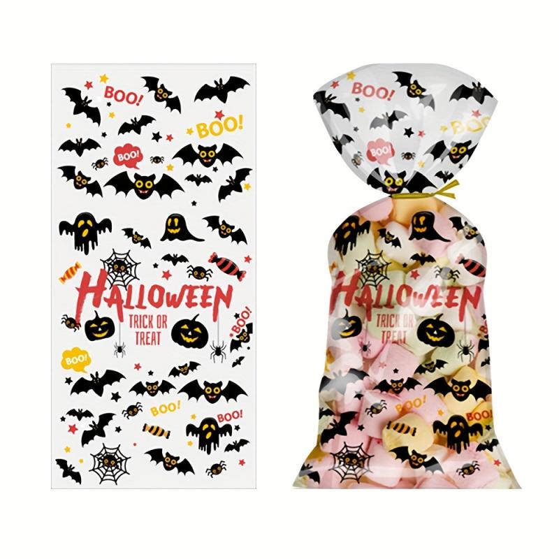 50 Halloween Cellophane Treat Bags with Twist Ties