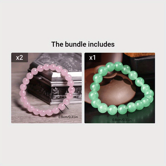 8mm Rose Quartz Stone Bracelet - Perfect Gift for Birthdays