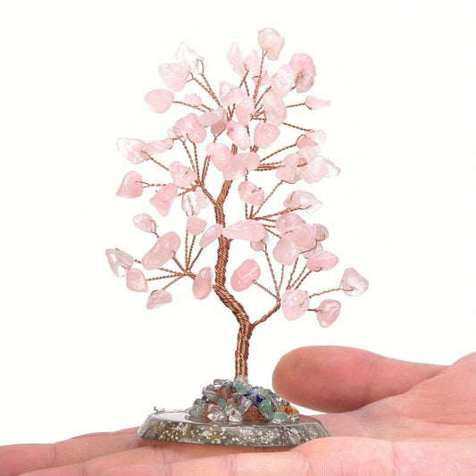 Crystal Stone 7 Chakra Healing Money Tree Home Office Desk Decor