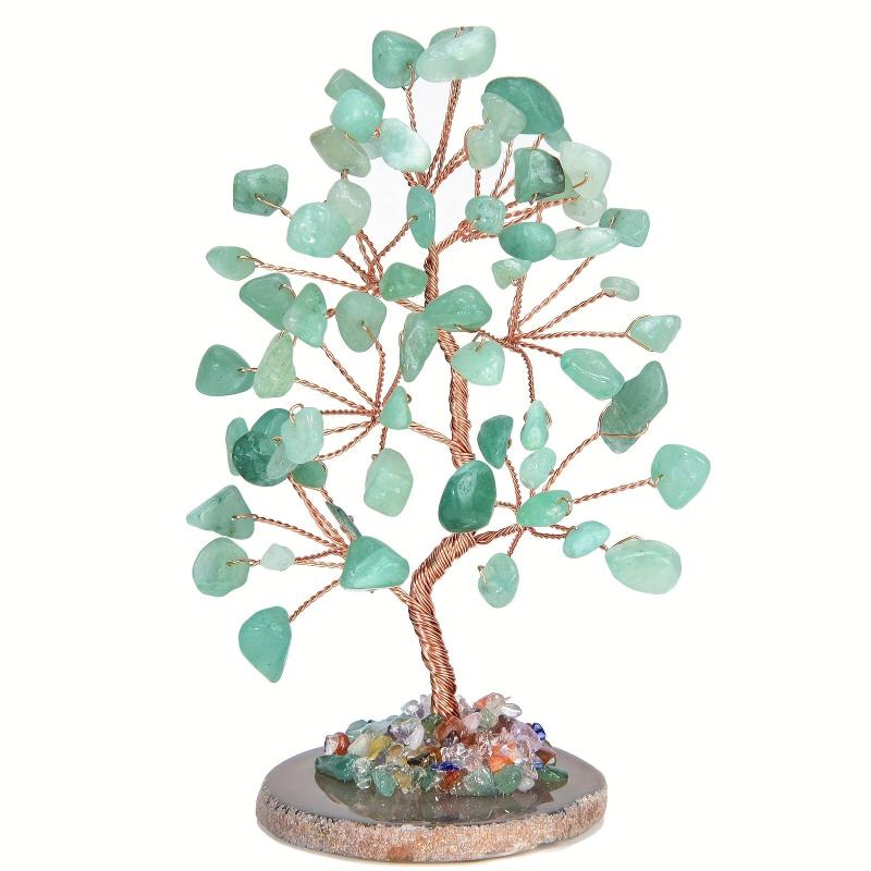 Crystal Stone 7 Chakra Healing Money Tree Home Office Desk Decor