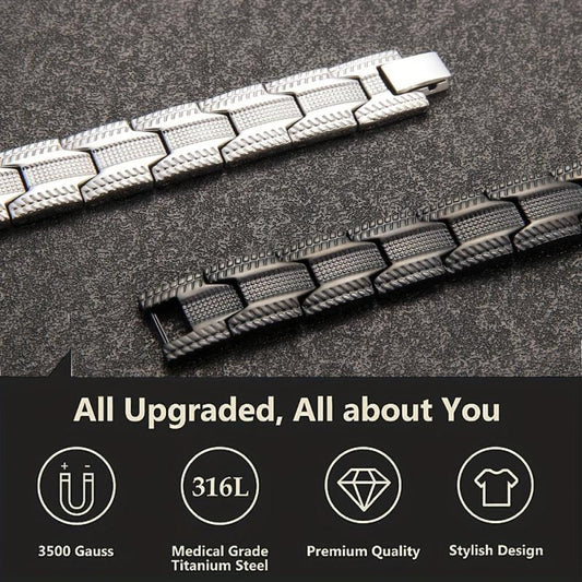 Men's Magnetic Titanium Steel Bracelet With Ultra Strength Magnet
